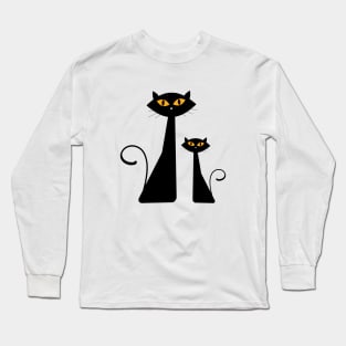 Black Cat Mom Happy Mothers Day For Cat Lovers Family Matching Long Sleeve T-Shirt